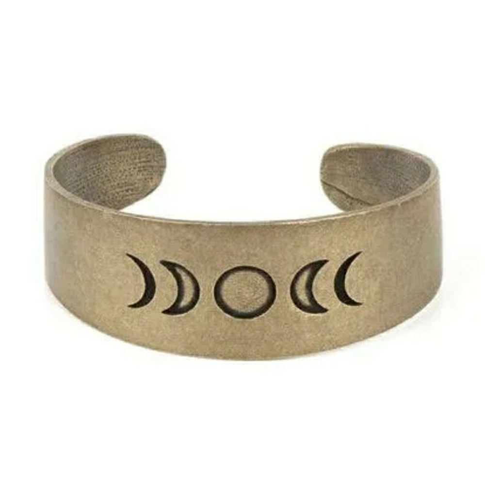 Gold Moon Phase Cuff Bracelet